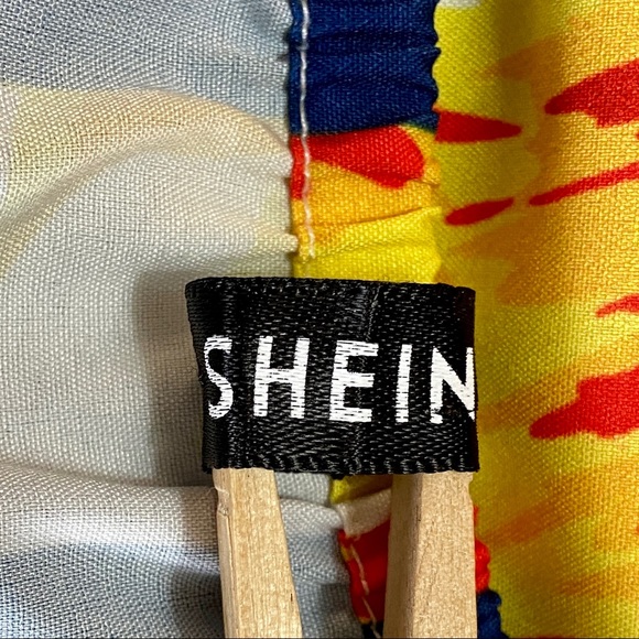 Shein Sunflower Blue White Stripe Spaghetti Strap Knee Length Sundress Size L - Picture 10 of 16